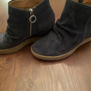 Sofft Blue Suede Booties, Size 8